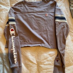Purple champion crop long sleeve